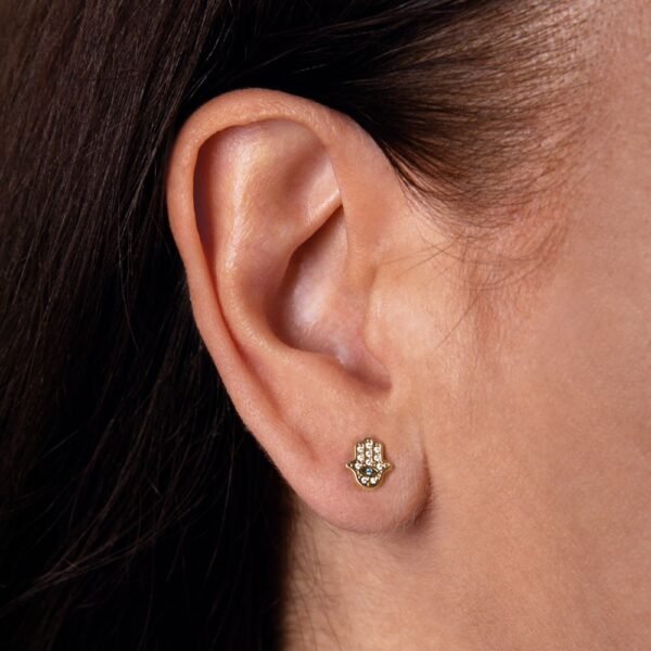 Pendientes Mano Fátima Oro 9 Klt - Imagen 2