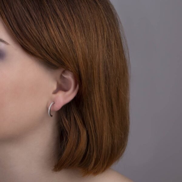 Pendientes Medio Aro Plata Ley 925 - Imagen 2