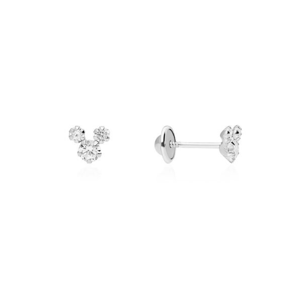 Pendientes Mousse Circonita Plata Ley 925.