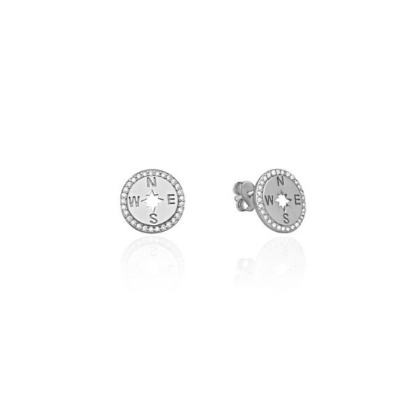 Pendientes Rosa 4 Vientos Plata Ley 925.