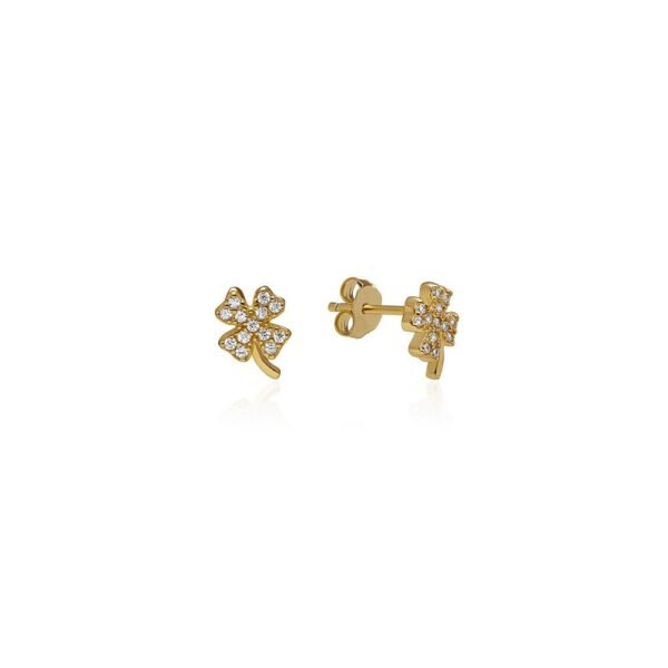 Pendientes Trébol Suerte Plata Ley 925
