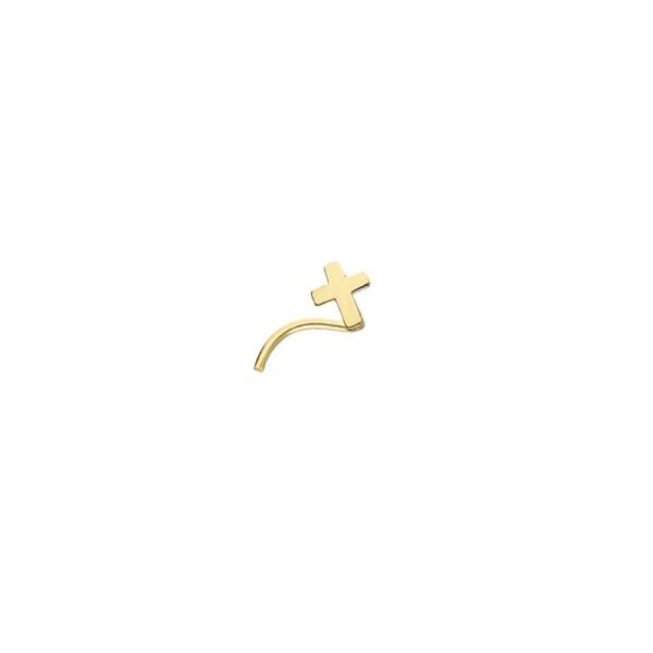 Piercing Nariz con Cruz Oro 18 Klt