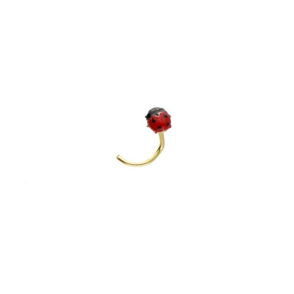 Piercing Nariz con Mariquita Oro 18 Klt