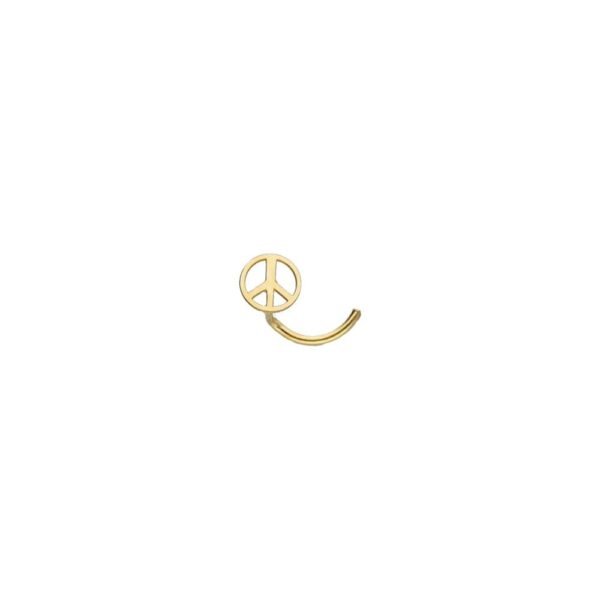 Piercing Nariz Símbolo Paz Oro 18 Klt