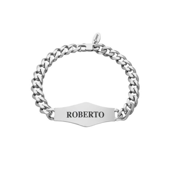 Pulsera Barbada Biselada Plata Ley 925