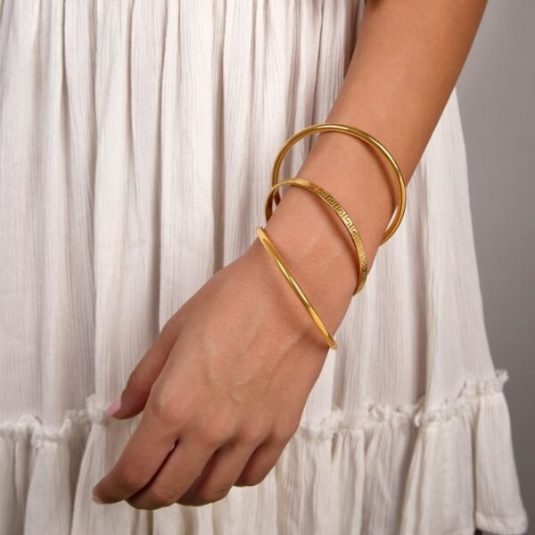 Pulsera Brazalete Tres Aros Acero 316 L - Imagen 2