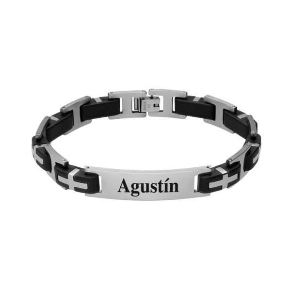 Pulsera Cruces Placa Acero 316 L