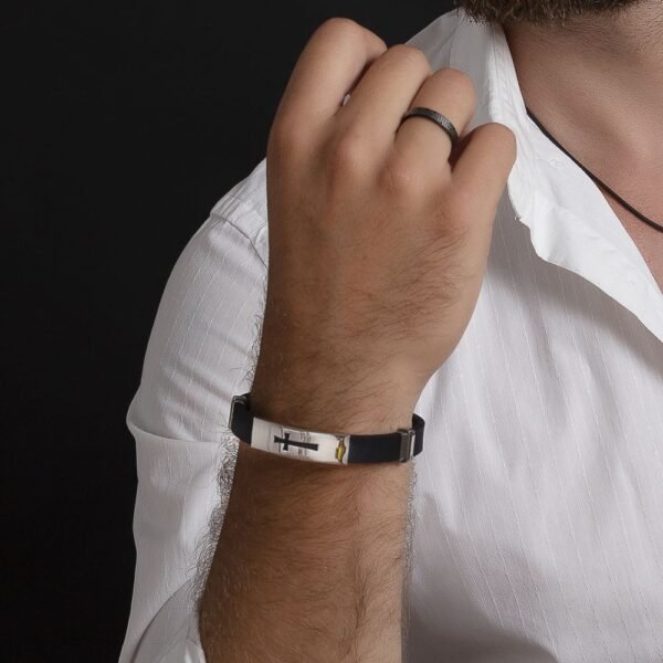 Pulsera Cruz Calada Acero 316 L. - Imagen 3