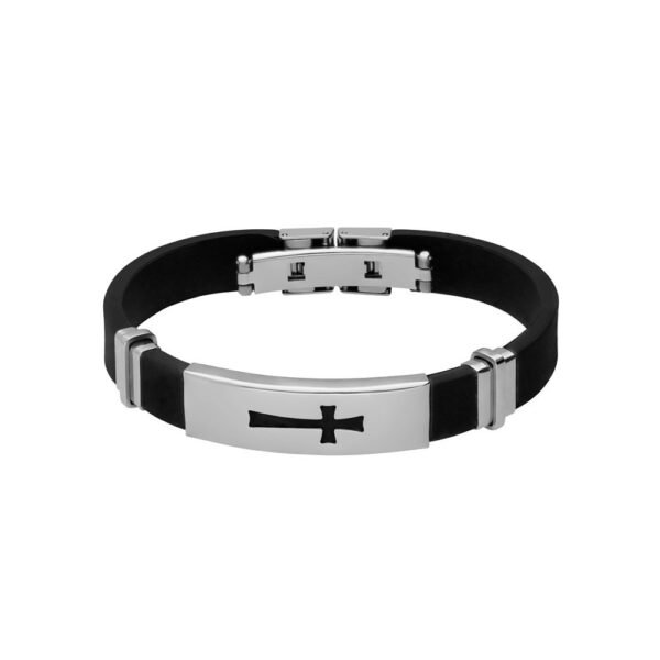 Pulsera Cruz Calada Acero 316 L.