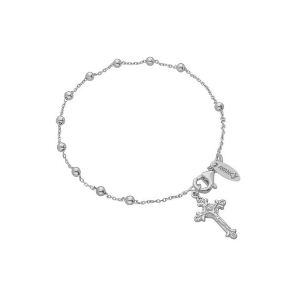 Pulsera Cruz y Cristo Plata Ley 925