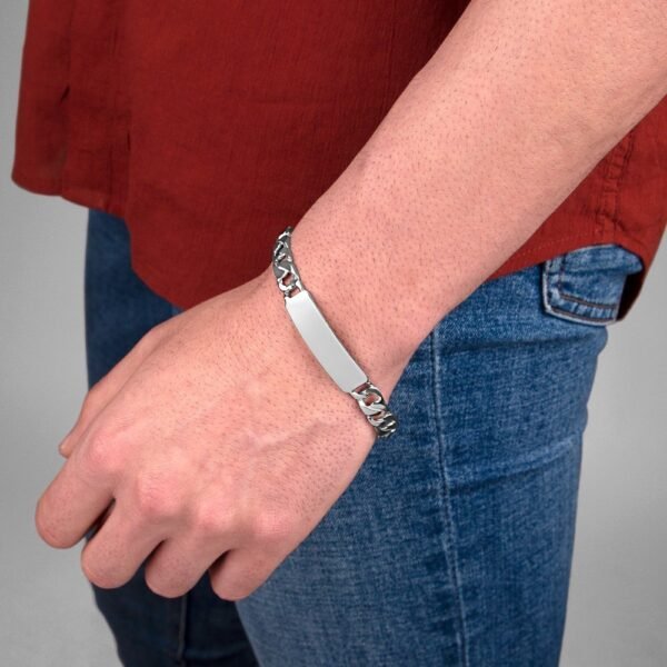 Pulsera Esclava Placa Plata Ley 925 - Imagen 2