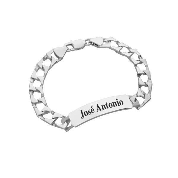 Pulsera Esclava Placa Plata Ley 925