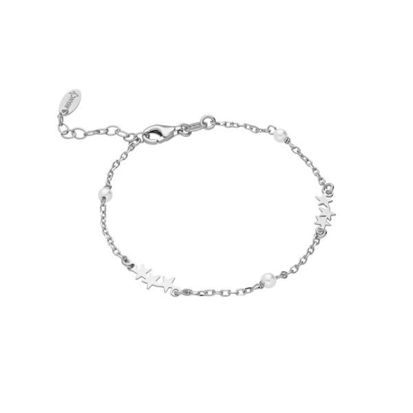 Pulsera Estrellas y Perlas Plata Ley 925
