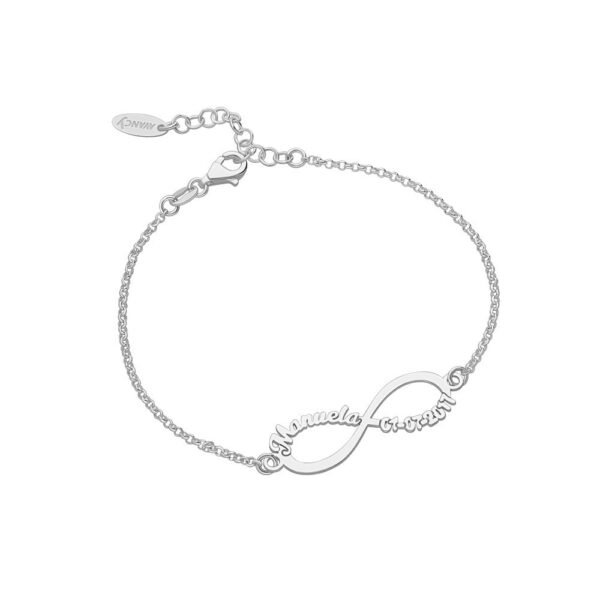 Pulsera Infinito Personalizado Plata Ley 925