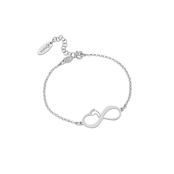 Pulsera Infinito Pie Plata Ley 925