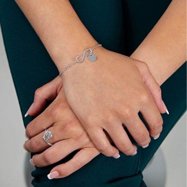 Pulsera Infinito y Charm Plata Ley 925 - Imagen 3