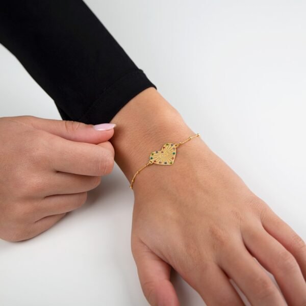 Pulsera Love Corazón Plata Ley 925 - Imagen 2