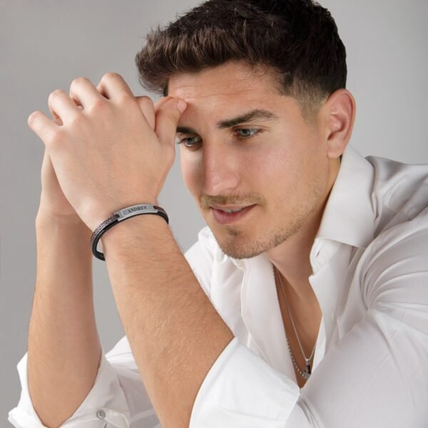 Pulsera Magnum Piel Acero 316 L - Imagen 2