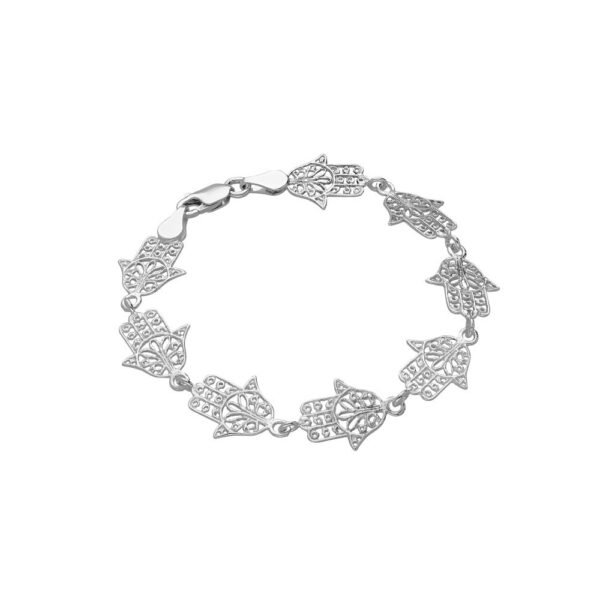Pulsera Manos de Fátima Plata Ley 925