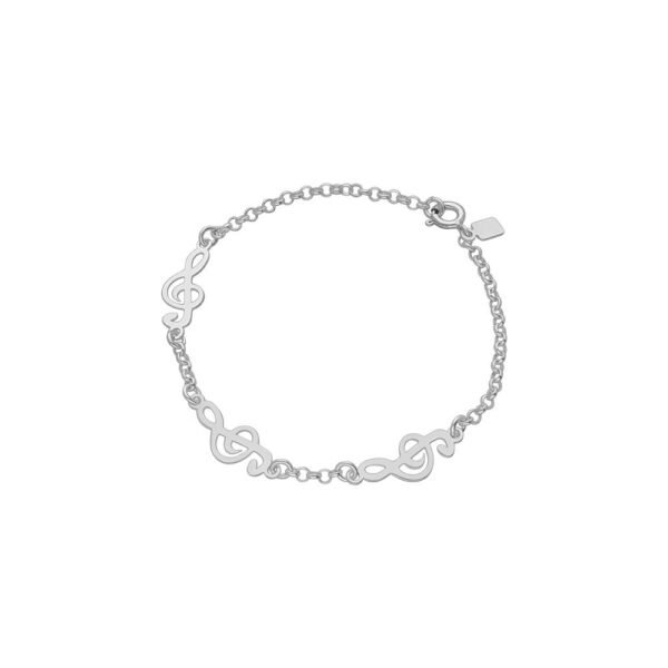 Pulsera Notas Musicales Plata Ley 925.