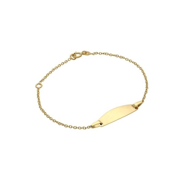 Pulsera Placa Bebé Oro 9 Klt