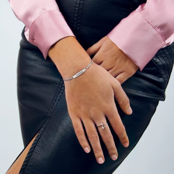 Pulsera Placa Plata Ley 925 - Imagen 2