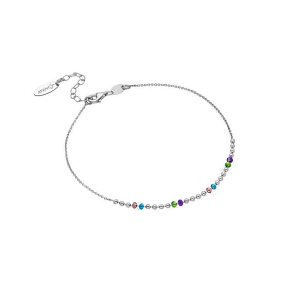 Pulsera Tobillera Esferas Plata Ley 925
