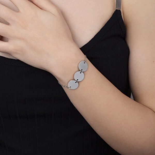 Pulsera Tres Discos Acero 316 L - Imagen 2