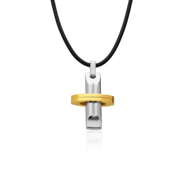 Collar Cruz Way Bicolor Acero 316 L